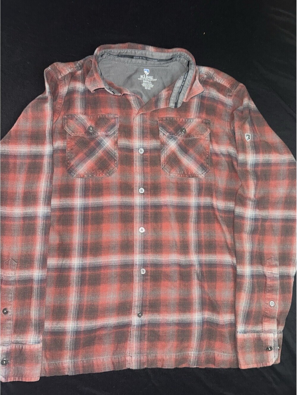 Kuhl Shirt Mens Small Plaid Flannel Button Up Long Sleeve Outdoor Hiking